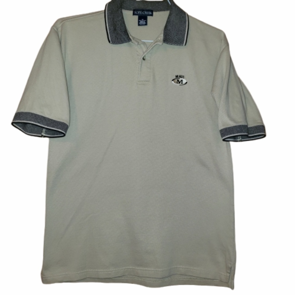 Men's Tan and Black Short Sleeve Polo Shirt